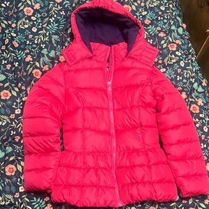 Vibrant Pink Hooded Puffer Jacket for Kids